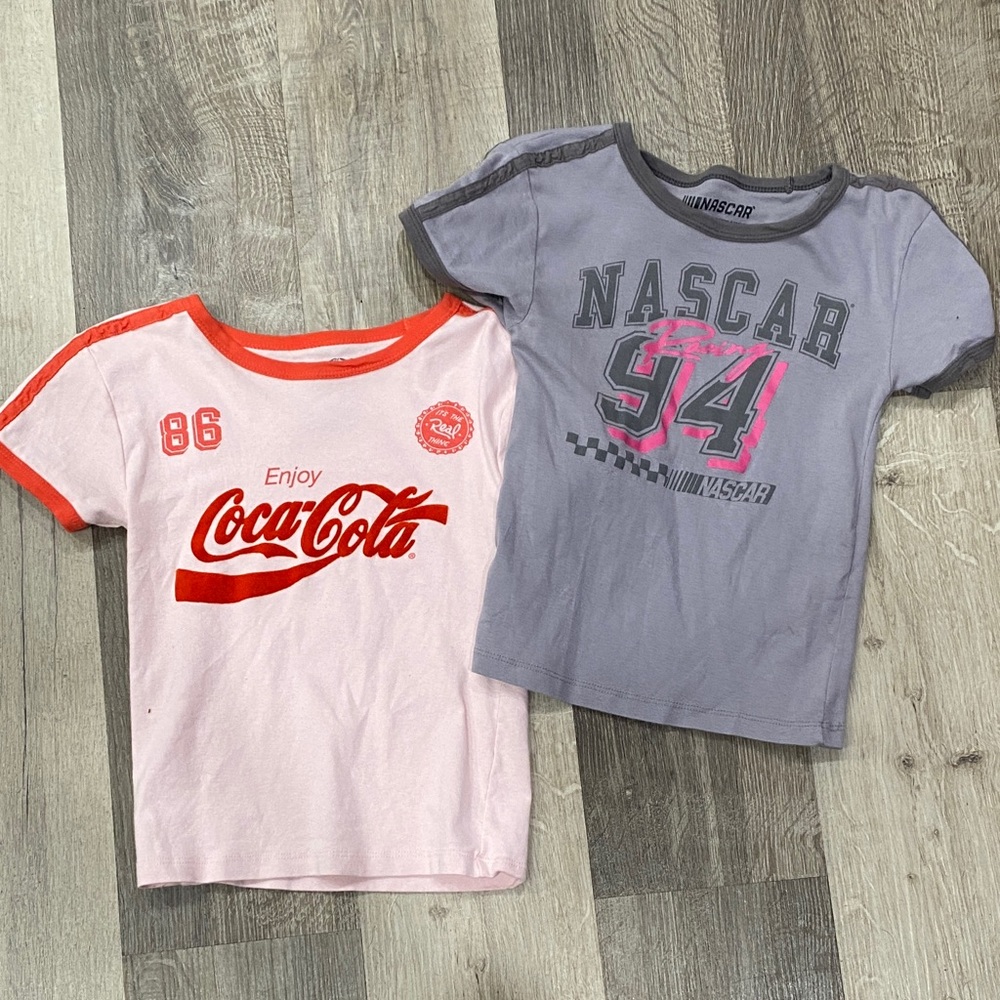 Coca-Cola Pink and NASCAR Gray Kids Tees